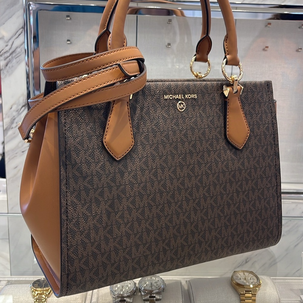 MICHAEL KORS Marilyn Md Signature Logo Convertible Satchel Crossbody
Brown/Acorn - Picture 2 of 16